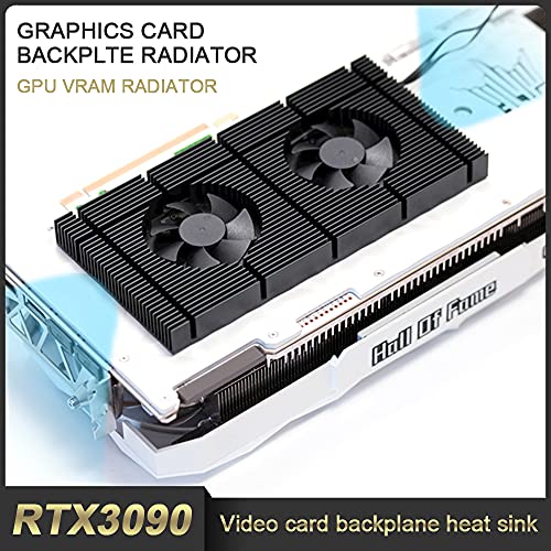 Placa posterior de la GPU, radiador, tarjeta gráfica, placa posterior, enfriador de memoria, ventilador PWM doble, disipador de calor VRAM para RTX 3090 3080 3070, almohadilla de 0,5 mm 700