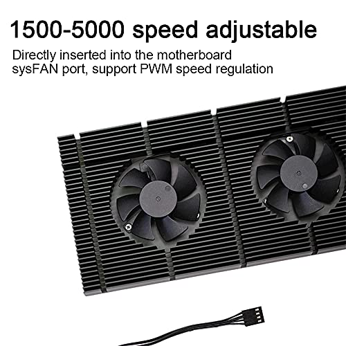 Placa posterior de la GPU, radiador, tarjeta gráfica, placa posterior, enfriador de memoria, ventilador PWM doble, disipador de calor VRAM para RTX 3090 3080 3070, almohadilla de 0,5 mm 700