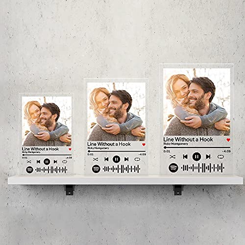Placa Spotify Foto Personalizada | Cristal Spotify Cancion Personalizada | Arte de Vidrio Metacrilato Tablero Musical Personalizado| Regalos Personalizados para Novio Novia 4.7"x 7.1"