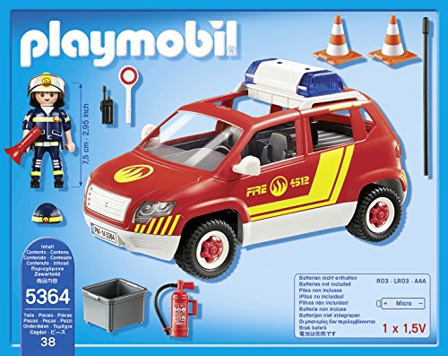 Playmobil Bomberos - Coche jefe con luces y sonidos, playset (5364)