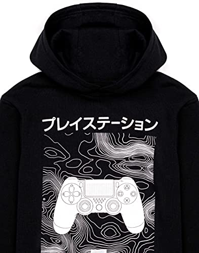 Playstation Kids Hoodie Chicos Juegos Japonés Logo Black Jumper Jacket 7-8 años