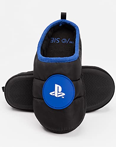 PlayStation Slippers Boys Kids Adolescentes Juego Logo Zapatos Negros 38 EU