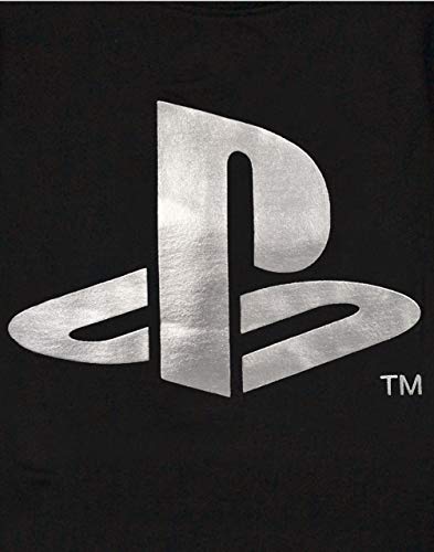 Playstation T-Shirt Boys Kids Foil Game Console Logo Black Top 11-12 años