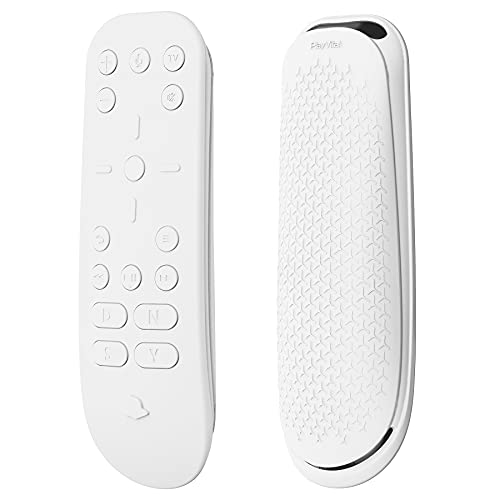 PlayVital Funda Protectora de Silicona para PS5 Mando a Distancia Cubierta Ergonómico a Prueba de Golpes para PS5 Media Remoto Protector Completo para Playstation 5 Control Remoto(Blanco)