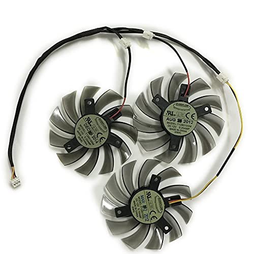 PLD08010S12H T128010SM GTX970 GPU Fan del refrigerador para Gigabyte GV-R787OC-2GD GV-R787WF3 GV-R927XOC GTX 970 WINDFORCE G1 Tarjetas de enfriamiento (Blade Color : 1set Old T128010SM)