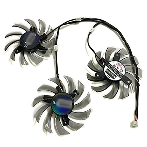 PLD08010S12H T128010SM GTX970 GPU Fan del refrigerador para Gigabyte GV-R787OC-2GD GV-R787WF3 GV-R927XOC GTX 970 WINDFORCE G1 Tarjetas de enfriamiento (Blade Color : 1 Set New T128010SM)