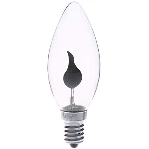 PMWLKJ E14 3w Edison Filament Candle Flicker Light Bulb Fire Flame Tail/con punta Retro Decor Lamp Low Power 97x35x14mm rojo