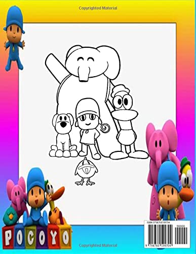 Pocoyo coloring book: Pocoyo coloring book: +50 coloring pages for kids and Adults ,+50 Amazing Drawings All Characters , Weapons & Other
