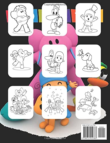 POCOYO COLORING BOOK: Pocoyo coloring book: +50 coloring pages for kids and Adults ,+50 Amazing Drawings All Characters , Weapons & Other