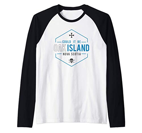 ¿Podría ser Oak Island NS Skull and Cross Camiseta Manga Raglan