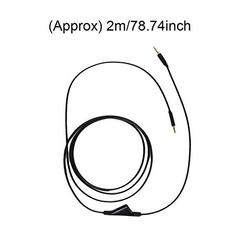 POHOVE Auriculares Recambio Cable para Astro A10 A40 Juegos Audio Cable, 3.5mm Audio Accesorios Audio Aux Cable en Línea Silencio Control Volumen Audio Cable - Negro, 2m/78.74inch