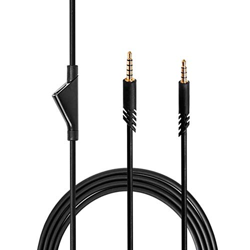 POHOVE Auriculares Recambio Cable para Astro A10 A40 Juegos Audio Cable, 3.5mm Audio Accesorios Audio Aux Cable en Línea Silencio Control Volumen Audio Cable - Negro, 2m/78.74inch