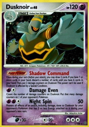 Pokemon Diamond & Pearl Stormfront – Tarjeta única Dusknoir # 1 Holo Rare [Juguete]