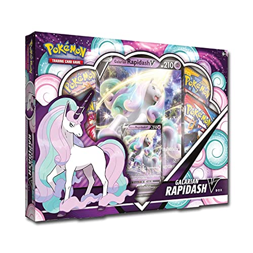 Pokémon Galarian Rapidash V Box - Juego de Cartas, a Partir de 6 años, 2 Jugadores, más de 10 Minutos de Tiempo de Juego