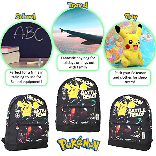 Pokemon Mochila Escolar para Niños, Mochilas Escolares con Pikachu, Regalos Originales Para Niño - Brilla en La Oscuridad