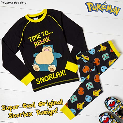 Pokemon Pijama para Niños, Pijamas de Manga Larga De Pikachu con Camiseta Snorlax, Ropa de Dormir Niño, Pijama Infantil, Regalos Originales para Niños (11-12 años)