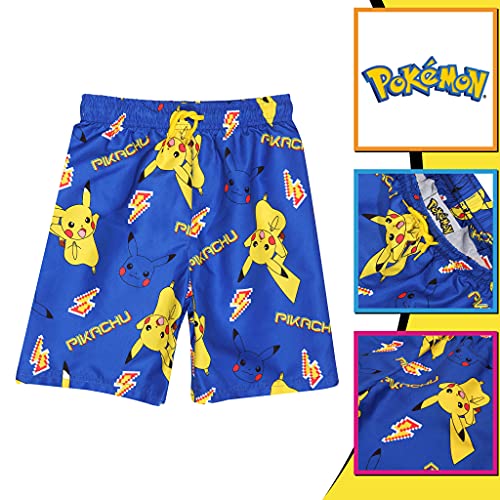 Pokemon Pikachu Running AOP - Bañador para niños | Producto oficial | Pokemon 25th Anniversary Edición Limitada, coleccionable, azul/amarillo, 9-10 Años