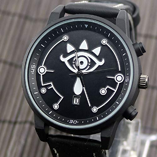 POMUTRE Relojes de Pulsera Mens Quartz Watch for Zelda Legend Wilderness Wrist Watches Game Around Couple Electronic Watch Black Flag Movemet