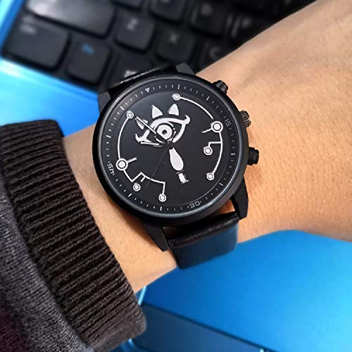 POMUTRE Relojes de Pulsera Mens Quartz Watch for Zelda Legend Wilderness Wrist Watches Game Around Couple Electronic Watch Black Flag Movemet