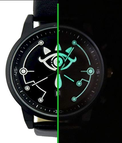 POMUTRE Relojes de Pulsera Mens Quartz Watch for Zelda Legend Wilderness Wrist Watches Game Around Couple Electronic Watch Black Flag Movemet