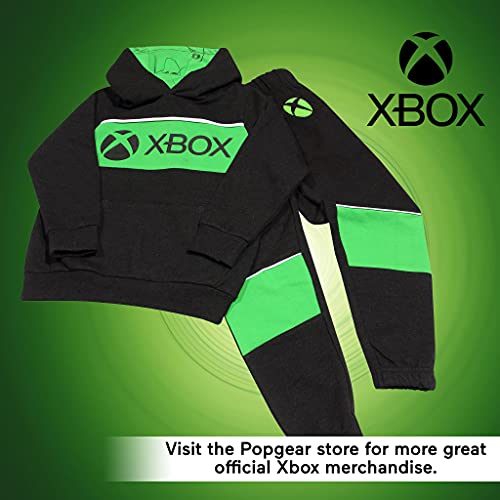 Popgear Boy's Xbox Text Logo Hoodie and Joggers Set Black Fashion, 14-15 Years