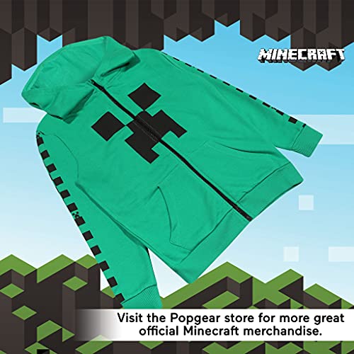 Popgear Minecraft Enredadera del Tablero de Damas de la Raya Chicos Zippped con Capucha Verde 134