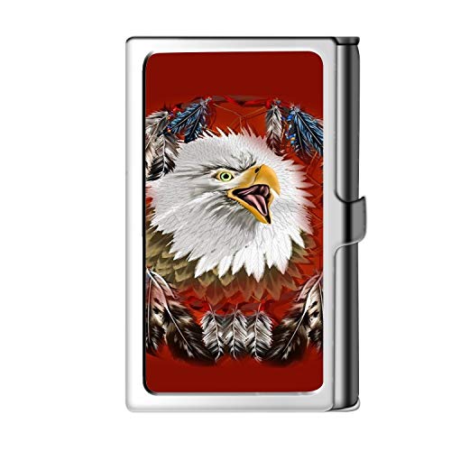 Porta tarjeta de visita con diseño astillado, caja de crédito con nombre de monedero de acero inoxidable para hombres y mujeres-Eagles