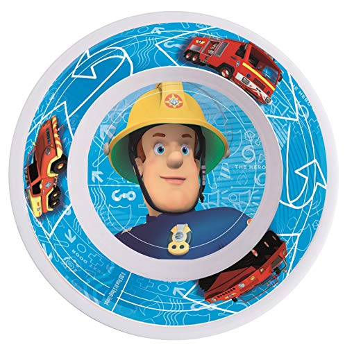 p:os 25335 - Juego de desayuno infantil (3 piezas), diseño de Sam el bombero, multicolor