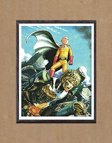 Póster de Anime japonés One Punch Hero Grupo de Saitama Tatsumaki Genos para Pared, Lienzo Impreso, 8 x 10 Pulgadas, sin Marco, Juego de 6