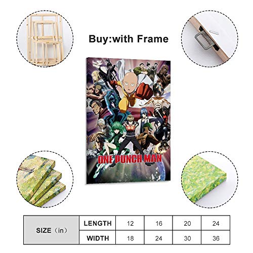 Póster de anime One PUNCH-MAN de Saitama A Collection of Characters Póster decorativo de lienzo para pared, para sala de estar, dormitorio, 20 x 30 cm