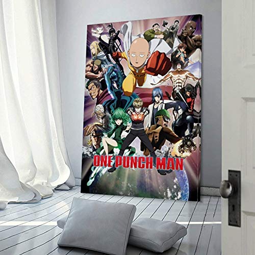 Póster de anime One PUNCH-MAN de Saitama A Collection of Characters Póster decorativo de lienzo para pared, para sala de estar, dormitorio, 20 x 30 cm