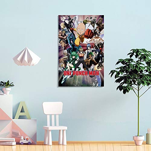 Póster de anime One PUNCH-MAN de Saitama A Collection of Characters Póster decorativo de lienzo para pared, para sala de estar, dormitorio, 20 x 30 cm