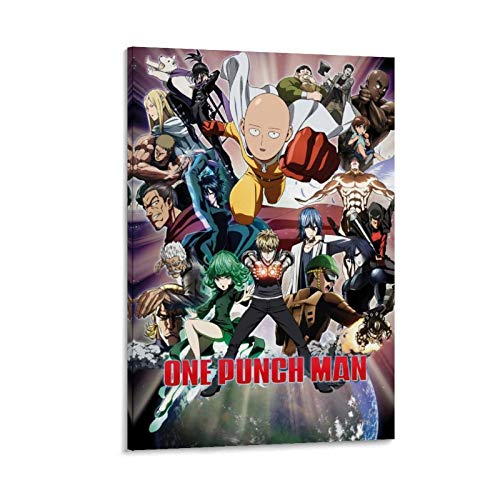 Póster de anime One PUNCH-MAN de Saitama A Collection of Characters Póster decorativo de lienzo para pared, para sala de estar, dormitorio, 20 x 30 cm