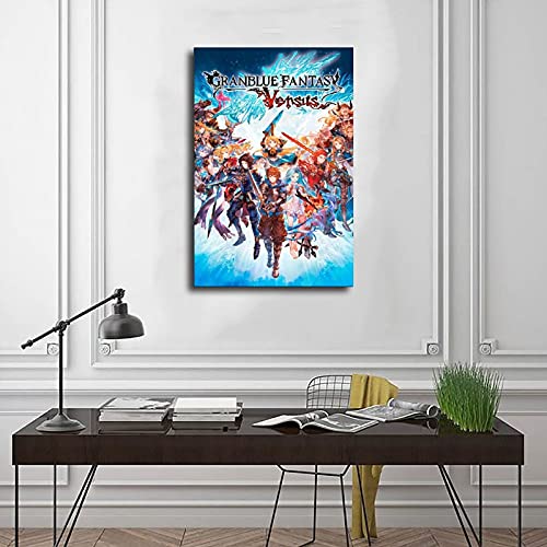 Póster de juego Granblue Fantasy Versus Canvas Poster Decoración de dormitorio Deportes Paisaje Oficina Decoración Regalo Unframe: 30 x 45 cm