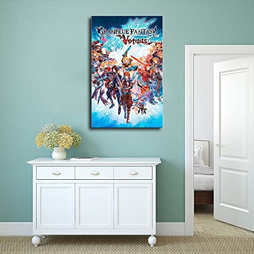 Póster de juego Granblue Fantasy Versus Canvas Poster Decoración de dormitorio Deportes Paisaje Oficina Decoración Regalo Unframe: 30 x 45 cm