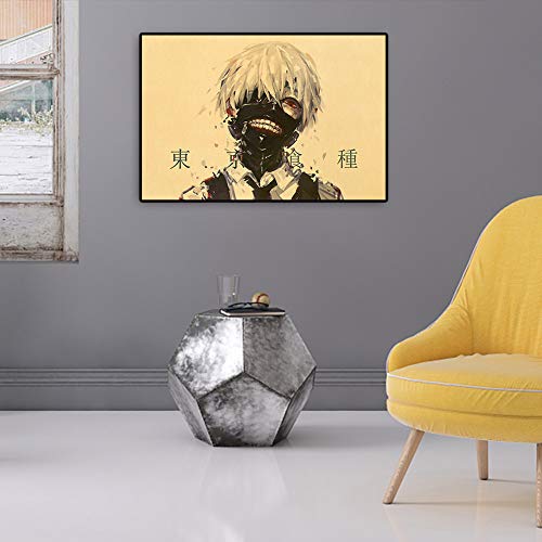 Póster de Kraft con diseño de Tokio Ghoul de Uta Tokyo Ghoul, estilo vintage, pintura decorativa, para decoración de pared, 50,5 x 35 cm (estilo 3)