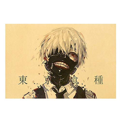 Póster de Kraft con diseño de Tokio Ghoul de Uta Tokyo Ghoul, estilo vintage, pintura decorativa, para decoración de pared, 50,5 x 35 cm (estilo 3)