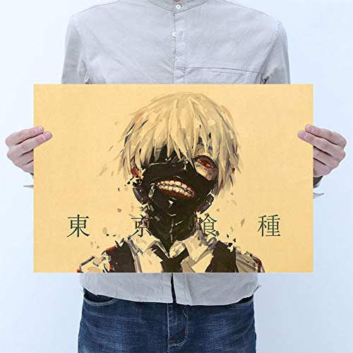 Póster de Kraft con diseño de Tokio Ghoul de Uta Tokyo Ghoul, estilo vintage, pintura decorativa, para decoración de pared, 50,5 x 35 cm (estilo 3)
