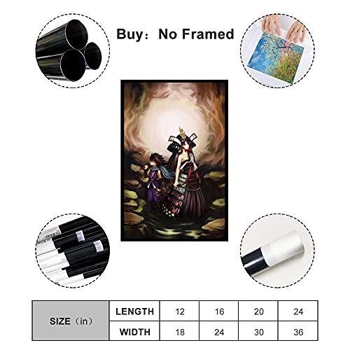 Póster de Muramasa The Demon Blade 3 en lienzo para decoración de la pared de 30 x 45 cm. Unframe: