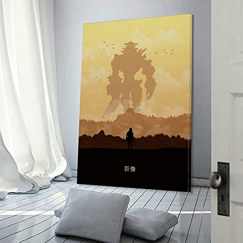 Póster decorativo de la sombra del coloso de la pintura de la pared del lienzo arte de la sala de estar, pintura del dormitorio, 60 x 90 cm