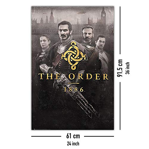 Póster "The Order 1886" Cover/Portada (61cm x 91,5cm) + 2 marcos negros para póster con suspención