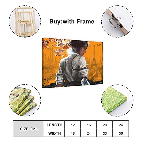 Pósteres de la cubierta del juego de Remember Me 1 póster de lona para decoración del dormitorio, paisaje, oficina, habitación, marco de regalo, 124 x 36 pulgadas (60 x 90 cm)