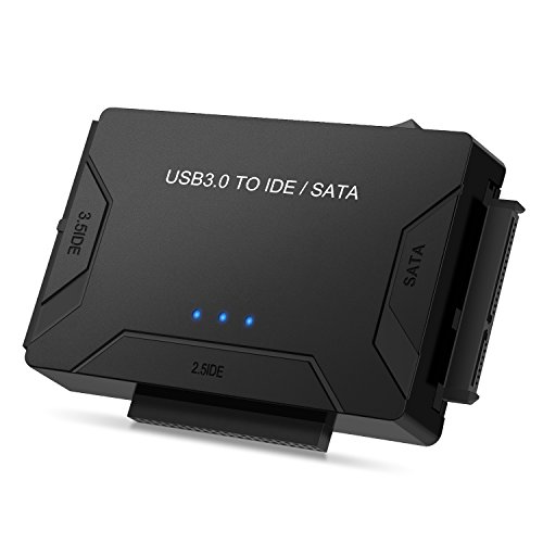 POSUGEAR Adaptador de USB 3.0 a IDE y SATA Adaptador para 2.5 y 3.5 Plugadas Disco Duro IDE SATA Conversor para Windows 10/8/7, Mac OS, Linux, PS5, Xbox X/S, 12V Adaptador de Corriente Incluido