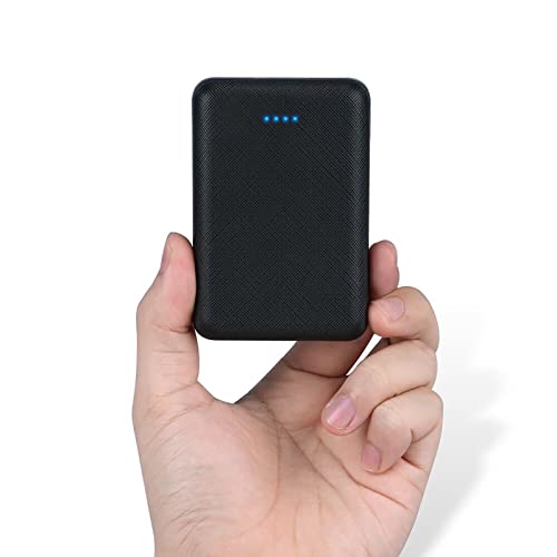 POSUGEAR PowerBank 10000mAh, Bateria Externa Movil, Cargador Portatil Mini, con 2 USB Salidas 5V (2.1A + 1A), Compatible con iPhone, Samsung, Huawei, iPad, etc. (Negro)