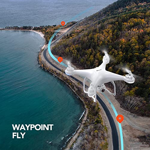 Potensic T25 Drone GPS de 9 Ejes Remoto Giroscopio Mejorado con 120 ° de Ángulo Amplio Ajustable Cámara, Drone Profesional para Adulto (Dos baterías + Maletín de Transporte)