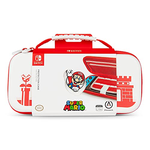 Power A 1519187-01 Estuche protector para Nintendo Switch o Nintendo Switch Lite: Mario Rojo/Blanco, funda protectora, funda para juegos, funda para consola
