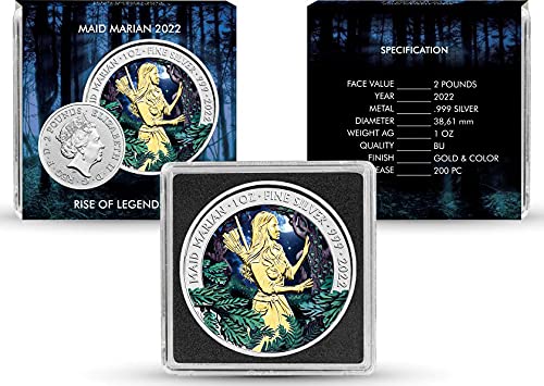 Power Coin Maid Marian Rise of Legends 1 Oz Moneda Plata 2£ United Kingdom 2022