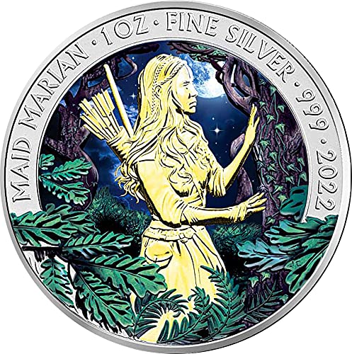 Power Coin Maid Marian Rise of Legends 1 Oz Moneda Plata 2£ United Kingdom 2022