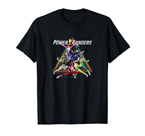 Power Rangers Group Shot Triangle Rainbow Camiseta