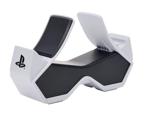 PowerA Cargador Rápido Dual para 2 x Mandos Inalámbricos DualSense, Estación Doble de Carga para Mandos de Sony PlayStation 5 (Gris/Negro)